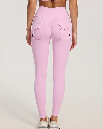Curvvvy™ High-Waisted Scrunch Booty Cargo Leggings with Pockets