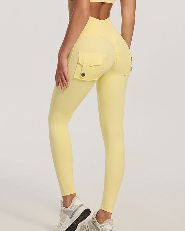 Curvvvy™ High-Waisted Scrunch Booty Cargo Leggings with Pockets
