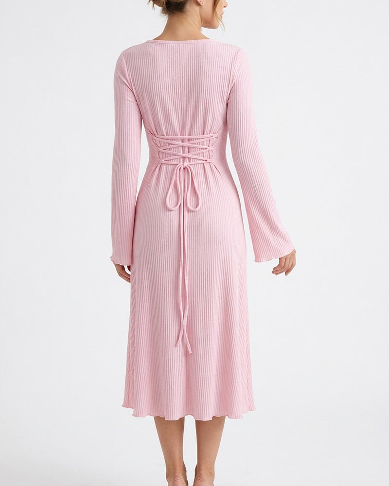 Curvvvy™ Figurbetontes Mini-Kleid mit Leopardenmuster und Trompetenärmeln