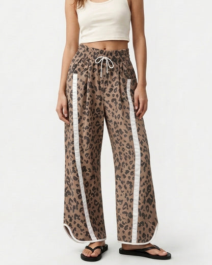 Curvvvy™ Luftige Baumwoll-Leinen-Hose mit weitem Bein und Smok-Bund