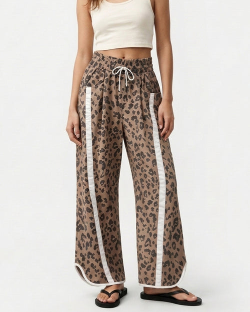 Curvvvy™ Luftige Baumwoll-Leinen-Hose mit weitem Bein und Smok-Bund