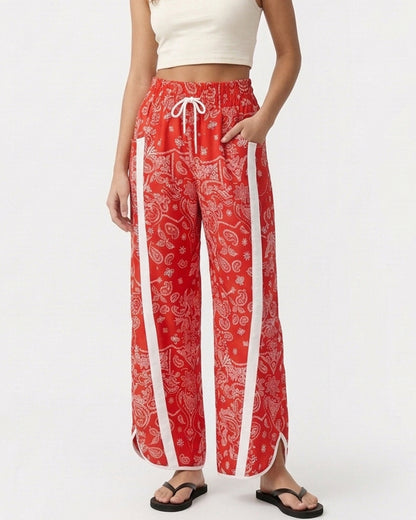 Curvvvy™ Luftige Baumwoll-Leinen-Hose mit weitem Bein und Smok-Bund