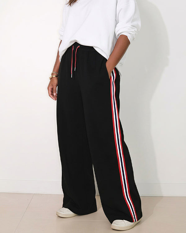 Curvvvy™ Luftige Baumwoll-Leinen-Hose mit weitem Bein und Smok-Bund