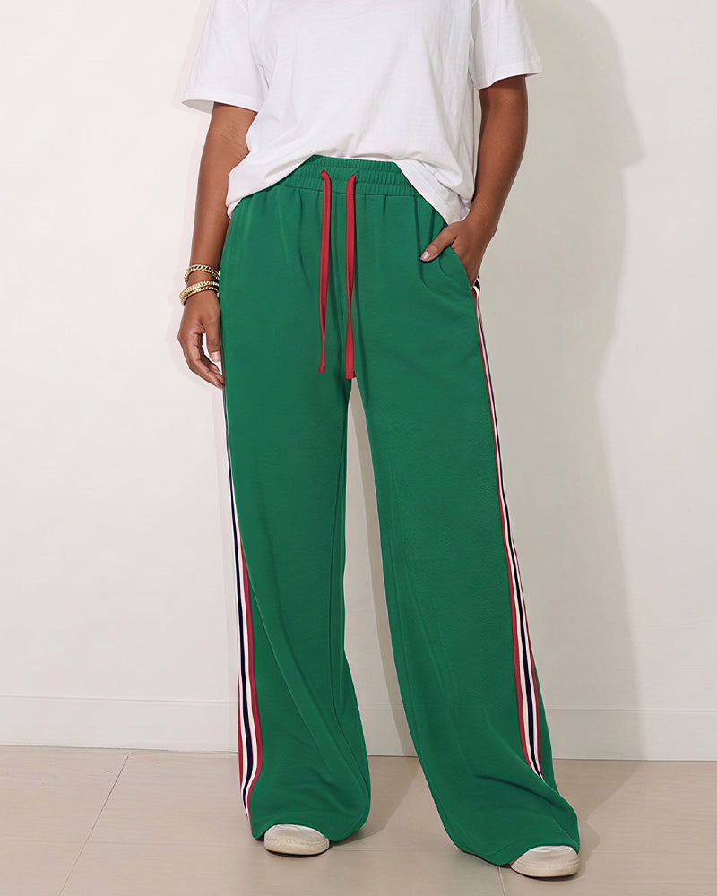 Curvvvy™ Luftige Baumwoll-Leinen-Hose mit weitem Bein und Smok-Bund