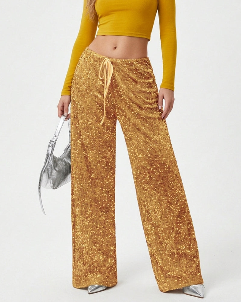 Curvvvy™ Luftige Baumwoll-Leinen-Hose mit weitem Bein und Smok-Bund