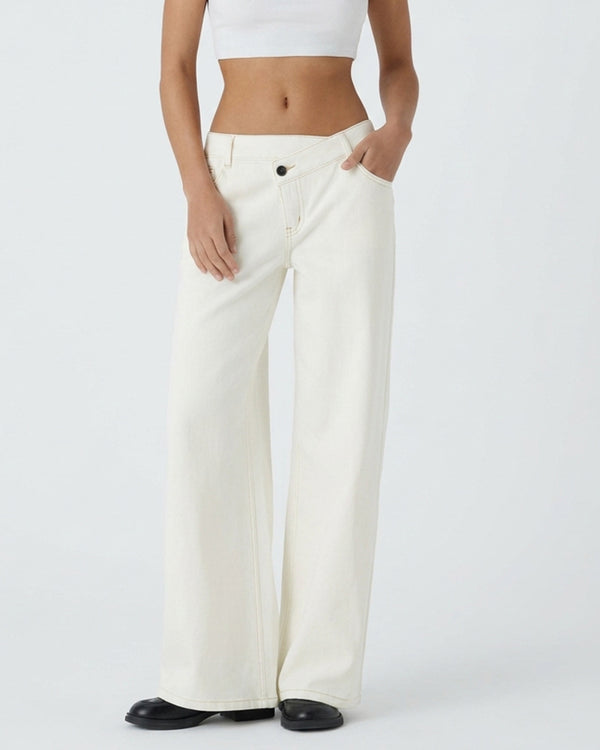 Curvvvy™ High-Waist-Jeans mit weitem Bein in Vintage-Waschung