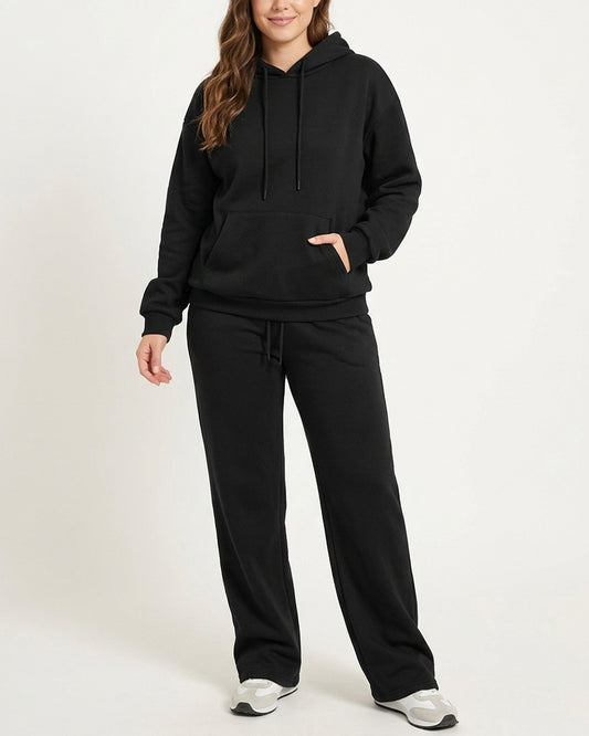 Curvvvy™ Casual Chic 2-Piece Hoodie & Wide-Leg Tracksuit Set