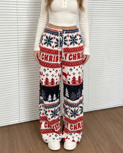 Curvvvy™ Luftige Baumwoll-Leinen-Hose mit weitem Bein und Smok-Bund