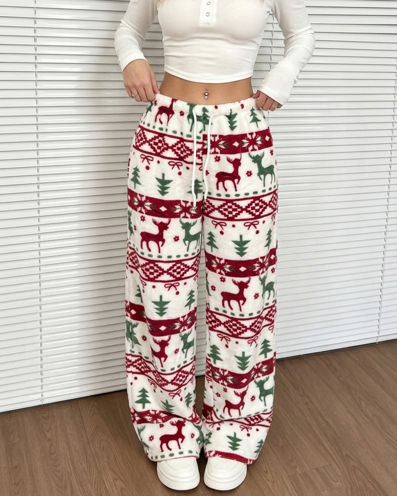 Curvvvy™ Luftige Baumwoll-Leinen-Hose mit weitem Bein und Smok-Bund