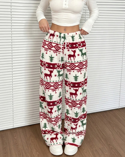 Curvvvy™ Luftige Baumwoll-Leinen-Hose mit weitem Bein und Smok-Bund