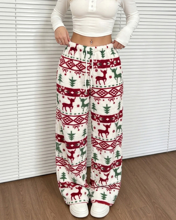 Curvvvy™ Luftige Baumwoll-Leinen-Hose mit weitem Bein und Smok-Bund