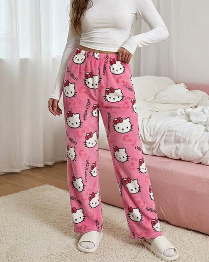Curvvvy™ Luftige Baumwoll-Leinen-Hose mit weitem Bein und Smok-Bund