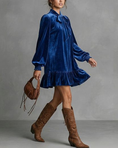 Curvvvy™ Figurbetontes Mini-Kleid mit Leopardenmuster und Trompetenärmeln
