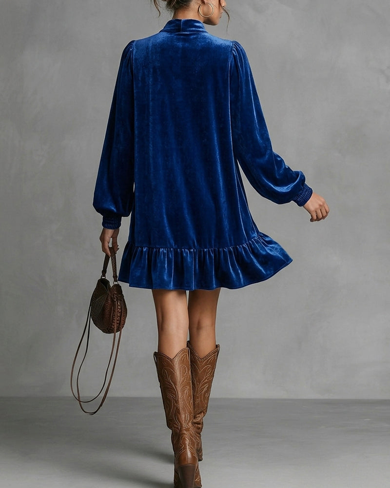 Curvvvy™ Figurbetontes Mini-Kleid mit Leopardenmuster und Trompetenärmeln