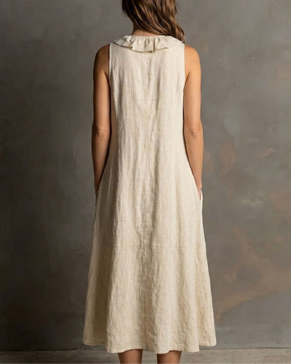 Curvvvy™ Ruffle-Front V-Neck Sleeveless Maxi Dress