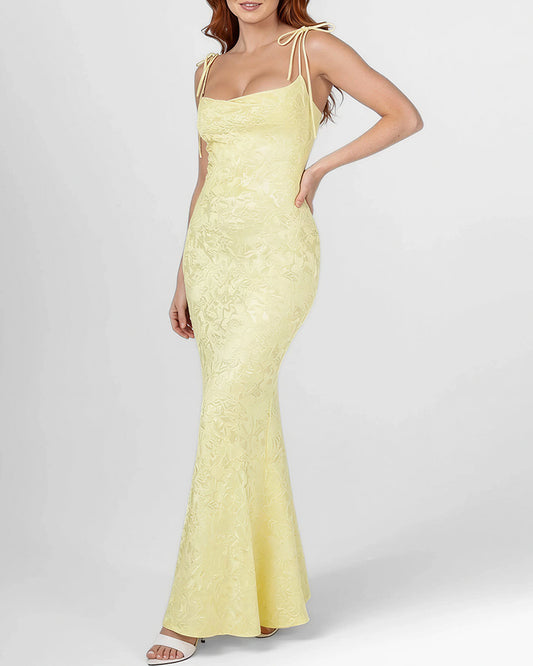 Curvvvy™ Lace Mermaid Tie-Strap Backless Maxi Dress