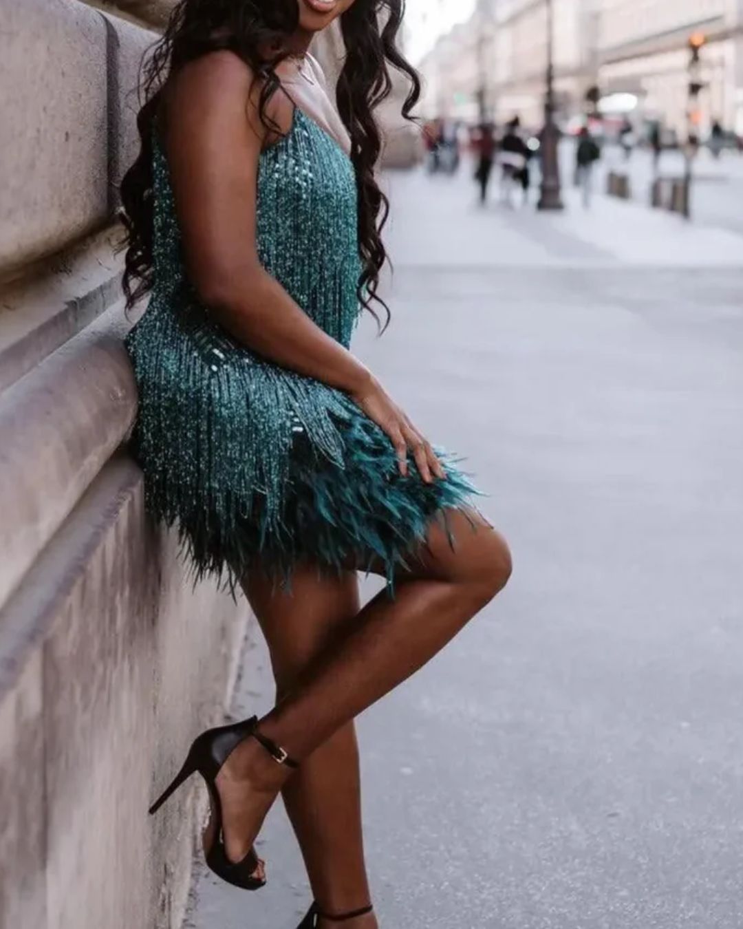 Curvvvy™ Candyfloss Feather Dream Mini Dress