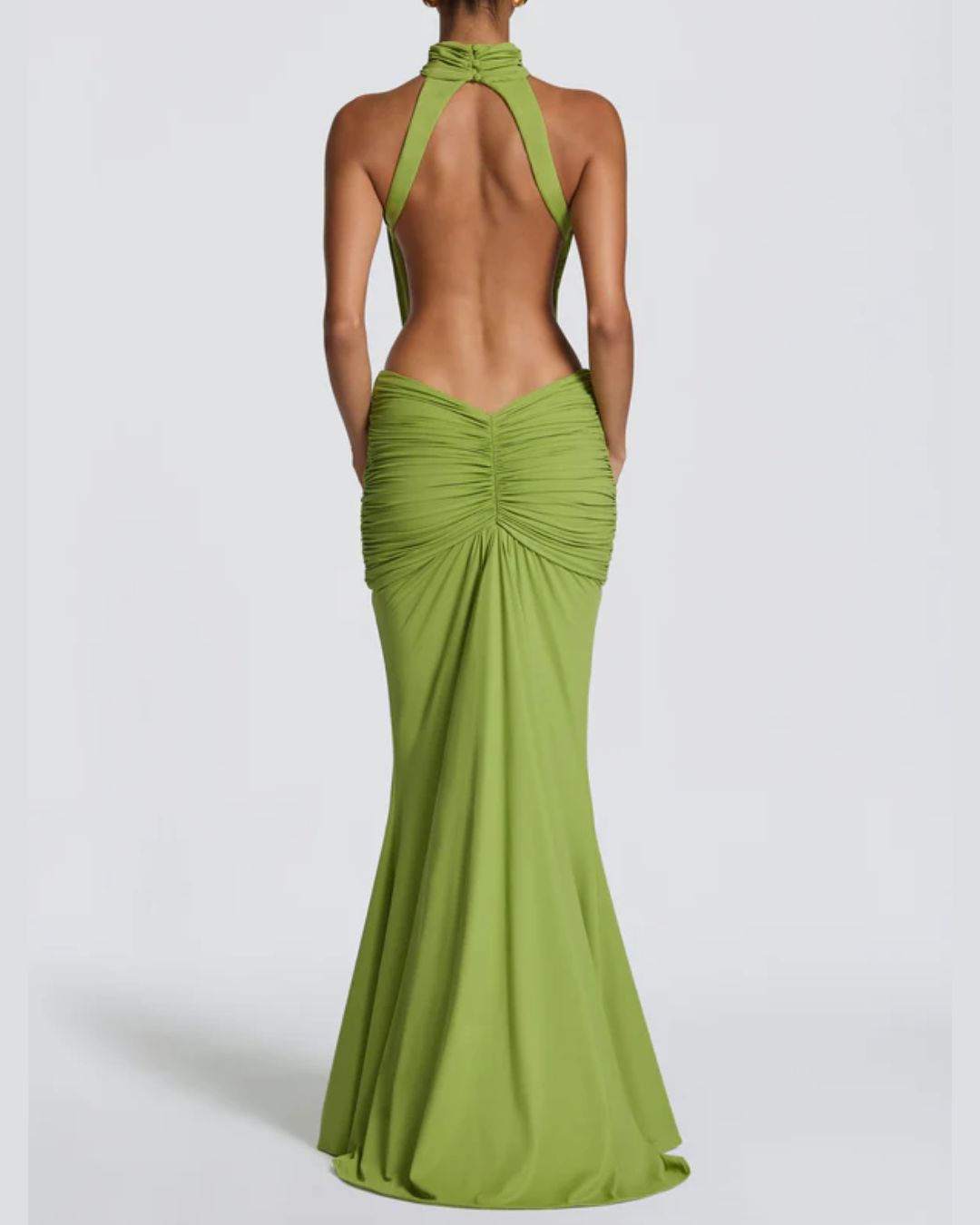 Curvvvy™ High Neck Halter Backless Maxi Dress