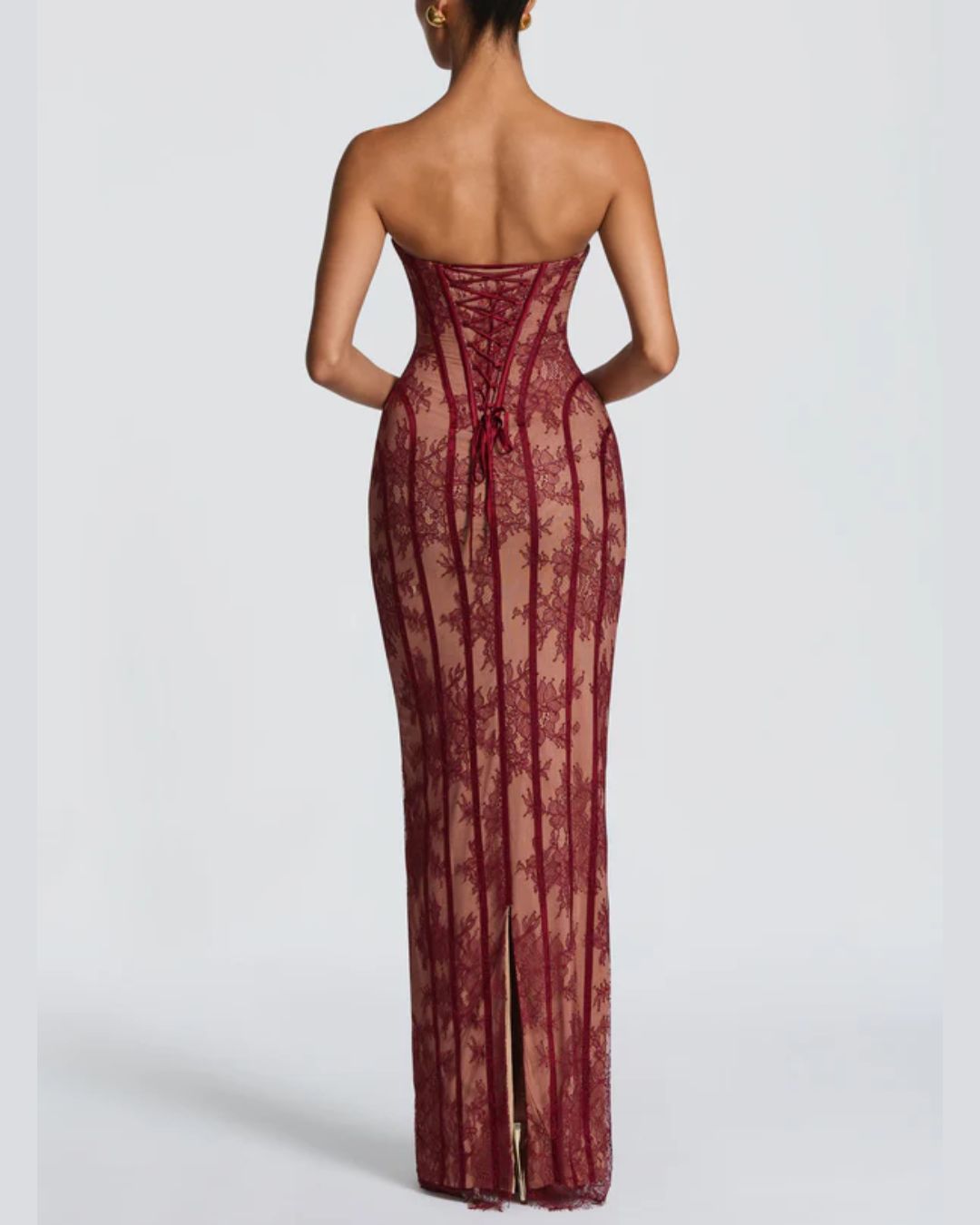 Curvvvy™ Lace Strapless Bodycon Maxi Dress