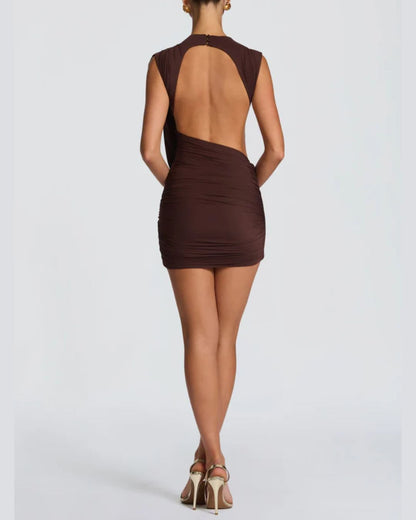 Curvvvy™ Asymmetric Backless Mini Dress