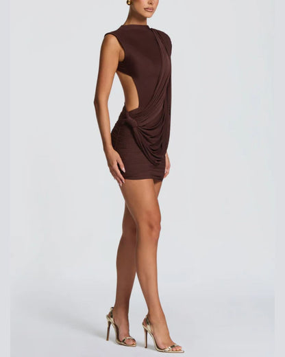 Curvvvy™ Asymmetric Backless Mini Dress