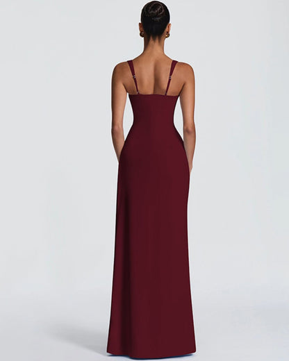 Curvvvy™ Minimalist High Slit Maxi Dress