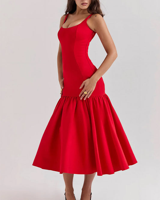 Curvvvy™ French Elegance Drop Waist Maxi Dress