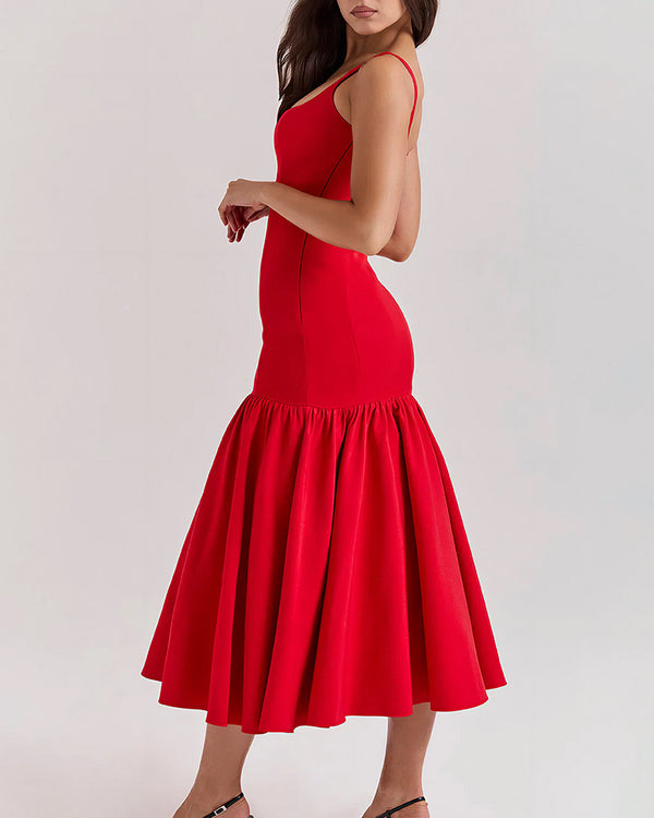 Curvvvy™ French Elegance Drop Waist Maxi Dress
