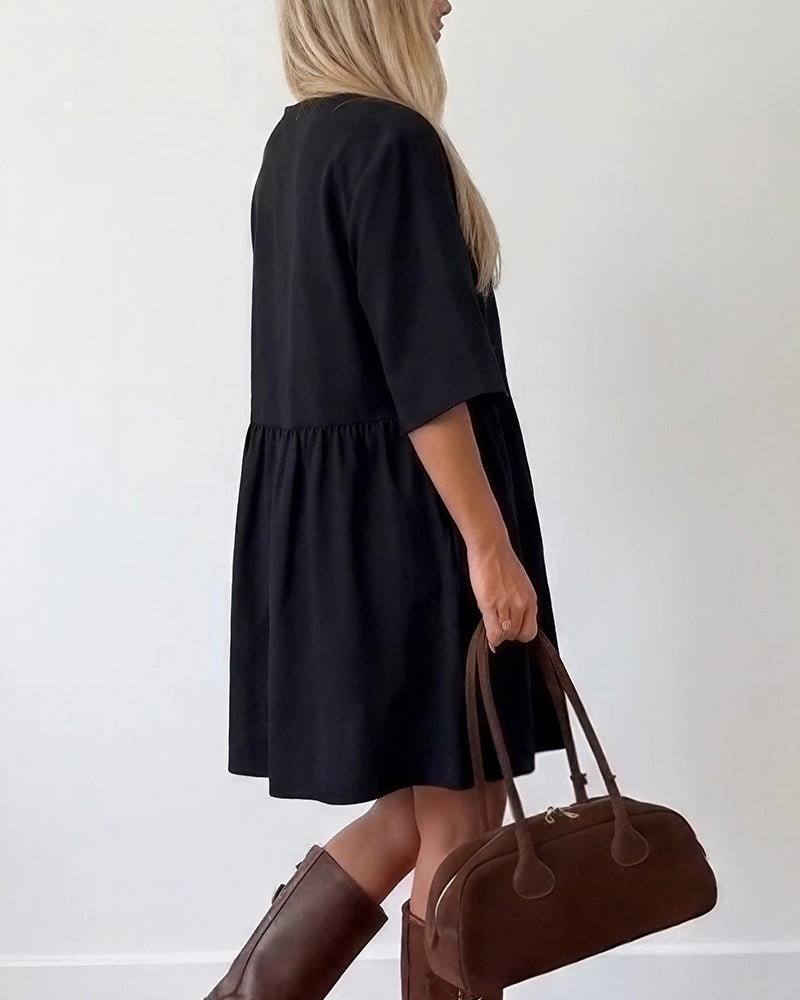 Curvvvy™ Casual Loose Tiered Mini Dress