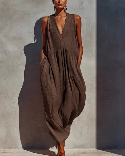 Curvvvy™ Effortless V-Neck Draped Maxi Dress