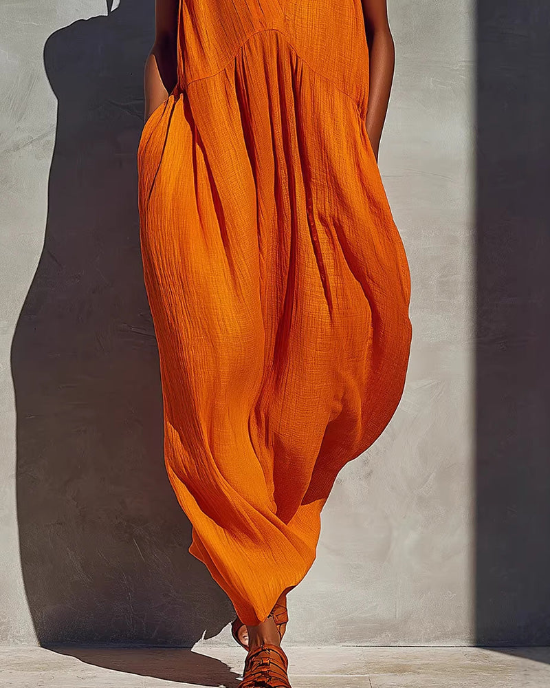 Curvvvy™ Effortless V-Neck Draped Maxi Dress