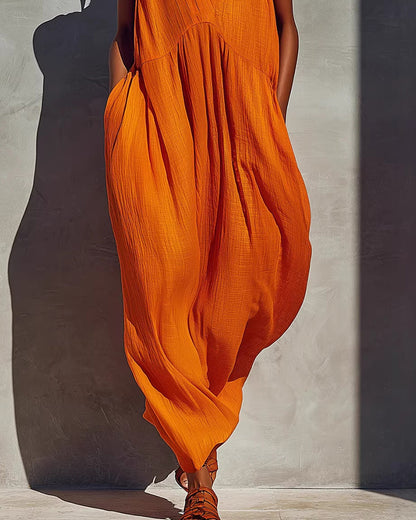Curvvvy™ Effortless V-Neck Draped Maxi Dress