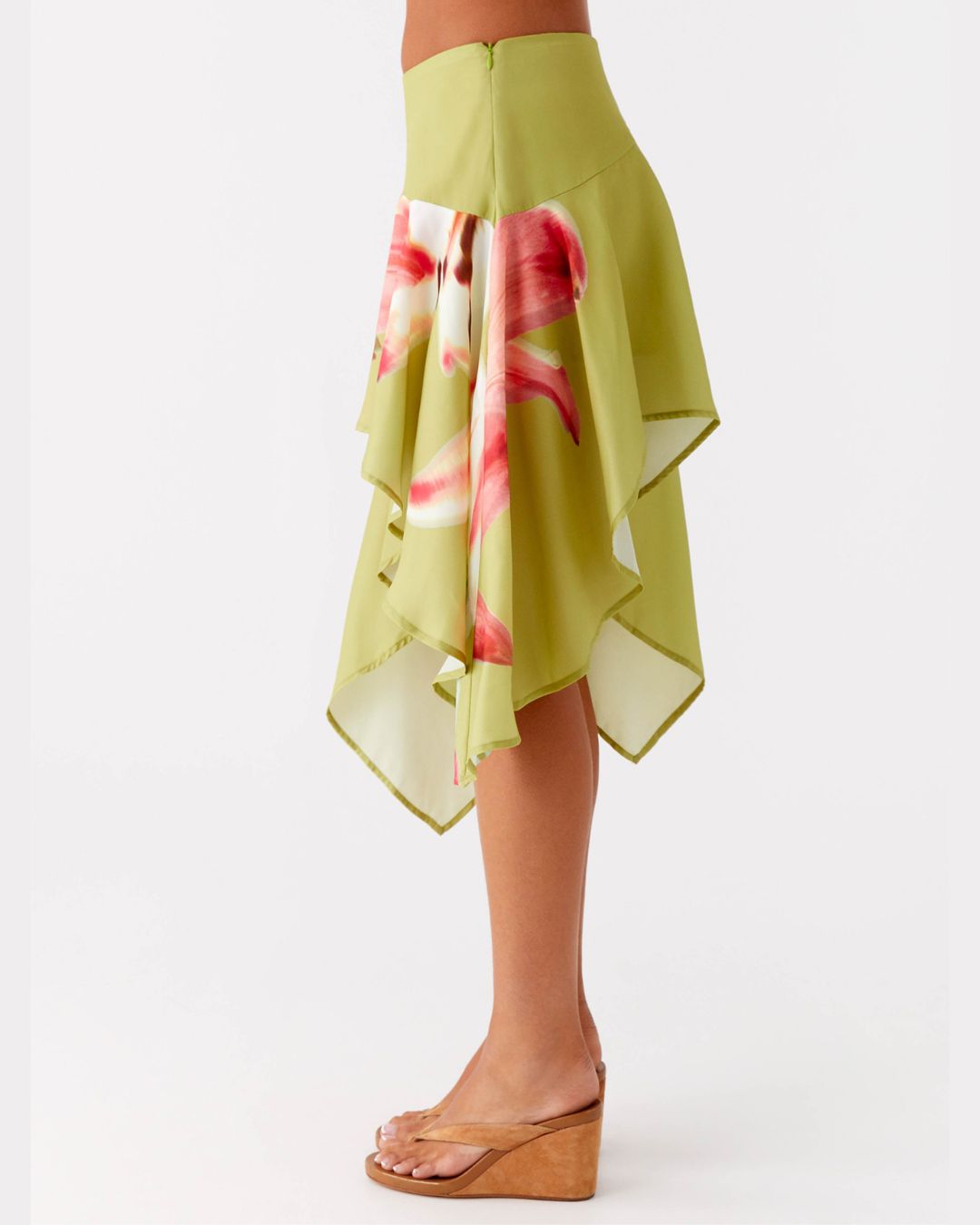 Curvvvy™ High-Waisted Asymmetrical A-Line Midi Skirt