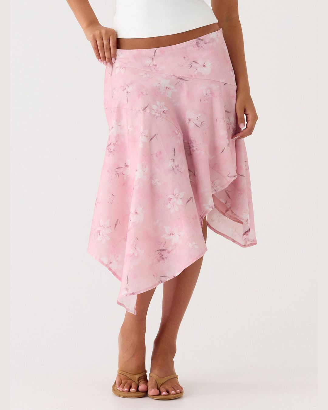 Curvvvy™ High-Waisted Asymmetrical A-Line Midi Skirt