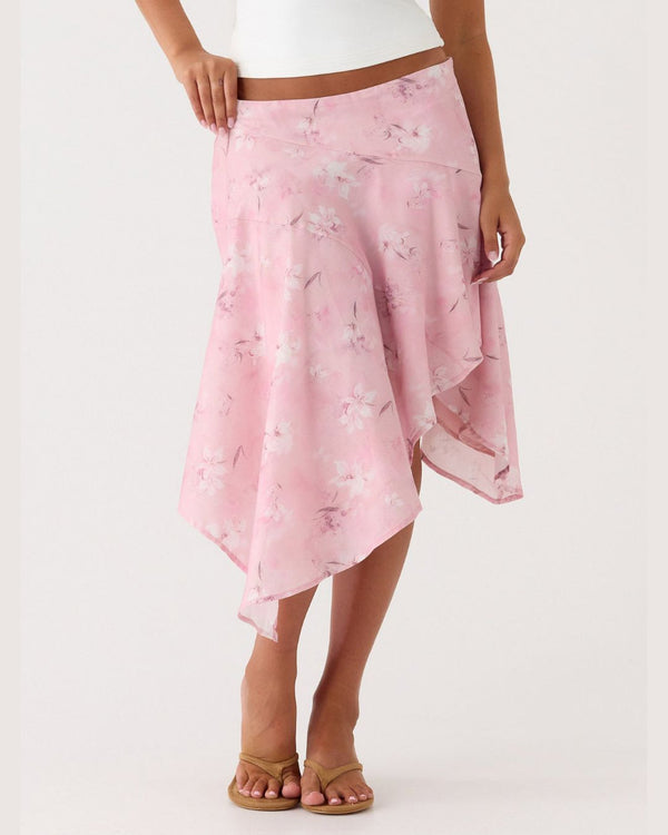 Curvvvy™ High-Waisted Asymmetrical A-Line Midi Skirt