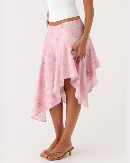 Curvvvy™ High-Waisted Asymmetrical A-Line Midi Skirt