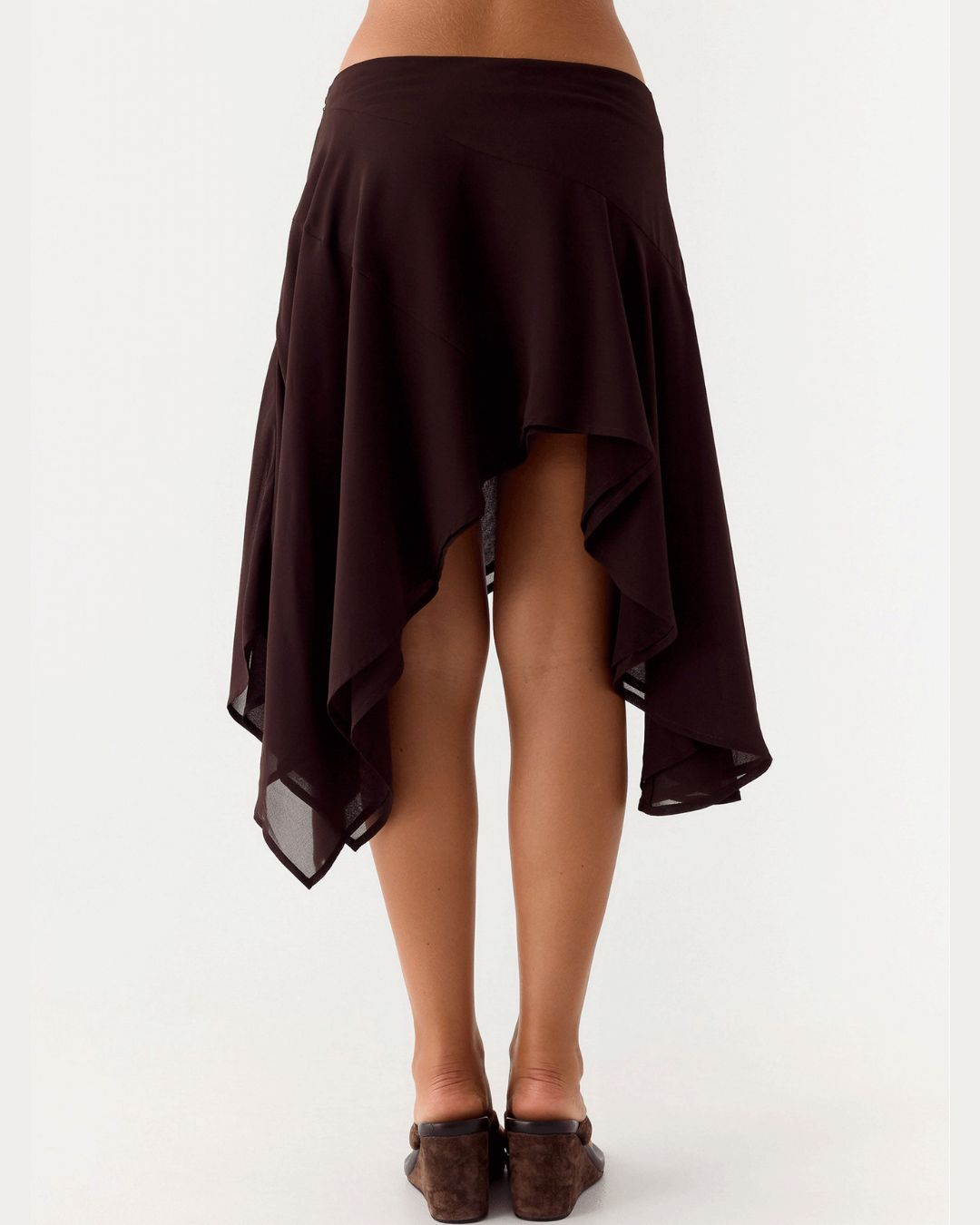 Curvvvy™ High-Waisted Asymmetrical A-Line Midi Skirt