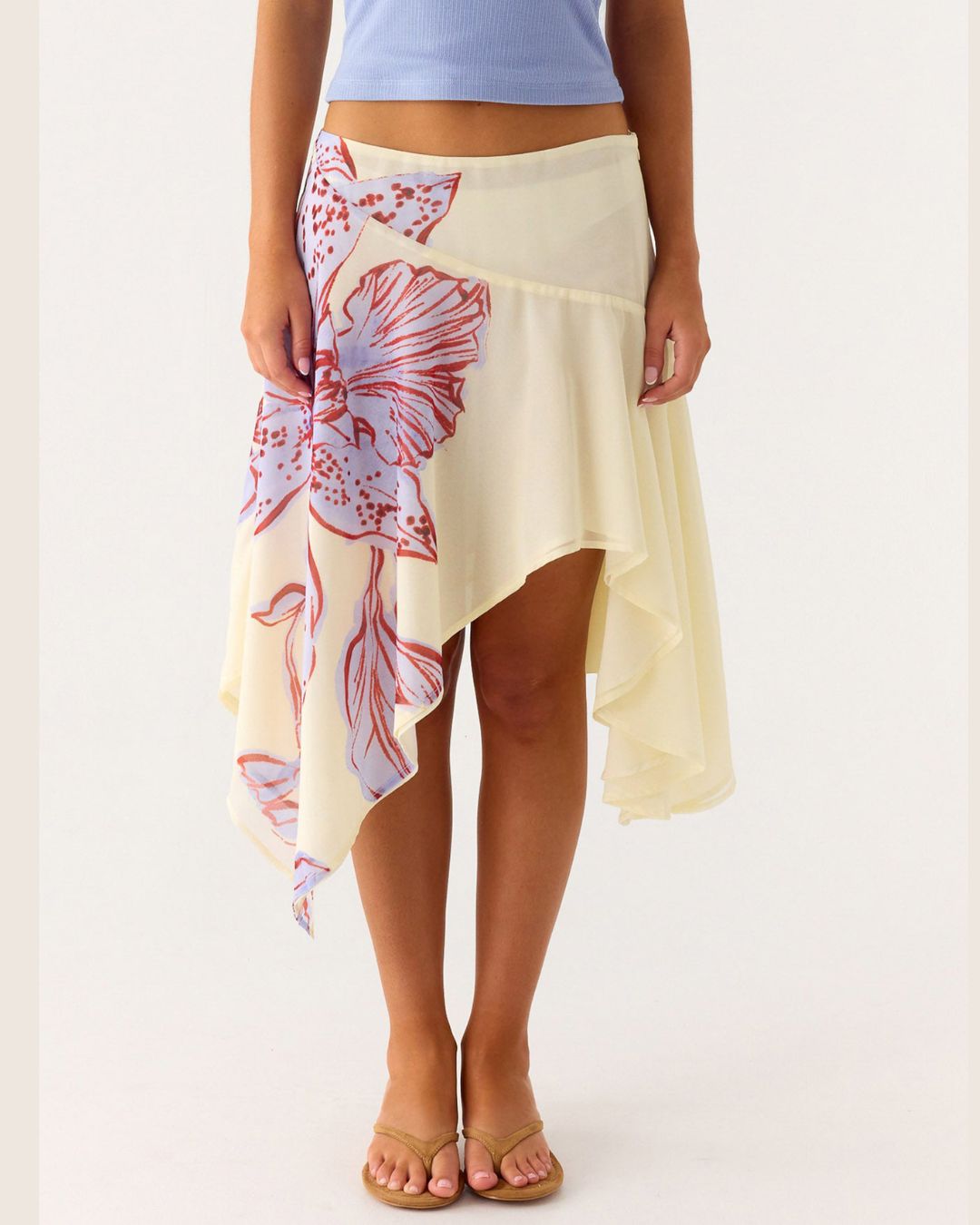 Curvvvy™ High-Waisted Asymmetrical A-Line Midi Skirt