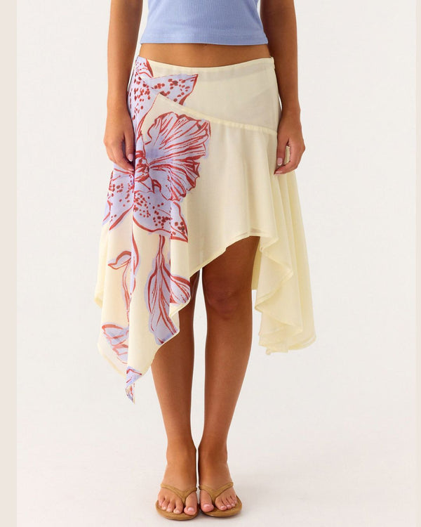 Curvvvy™ High-Waisted Asymmetrical A-Line Midi Skirt