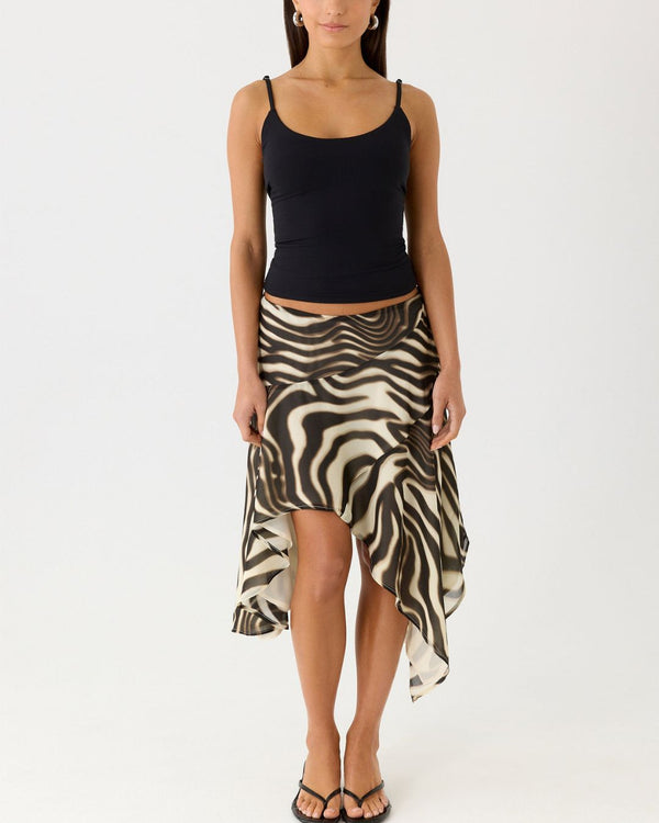 Curvvvy™ High-Waisted Asymmetrical A-Line Midi Skirt