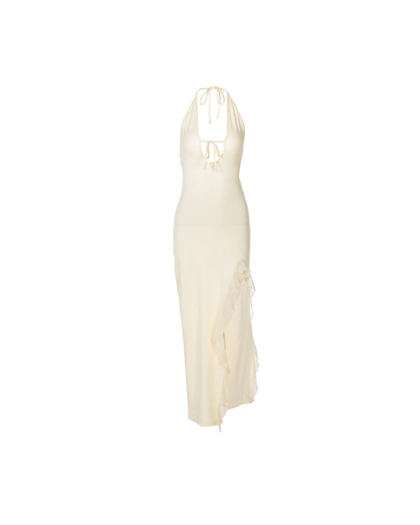 Curvvvy™ Ruffle Slit Maxi Dress