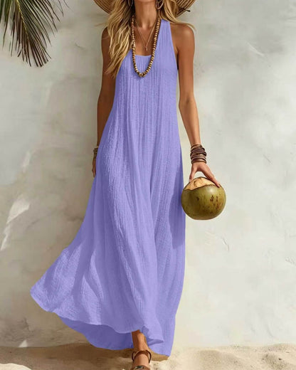 Curvvvy™ Bohemian Sleeveless U Neck Maxi Dress