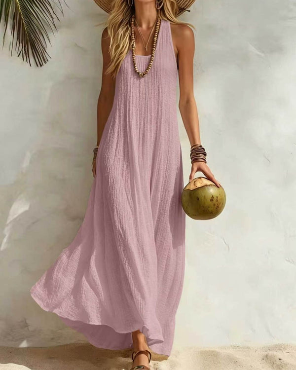 Curvvvy™ Bohemian Sleeveless U Neck Maxi Dress
