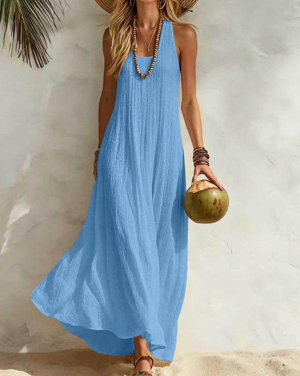 Curvvvy™ Bohemian Sleeveless U Neck Maxi Dress