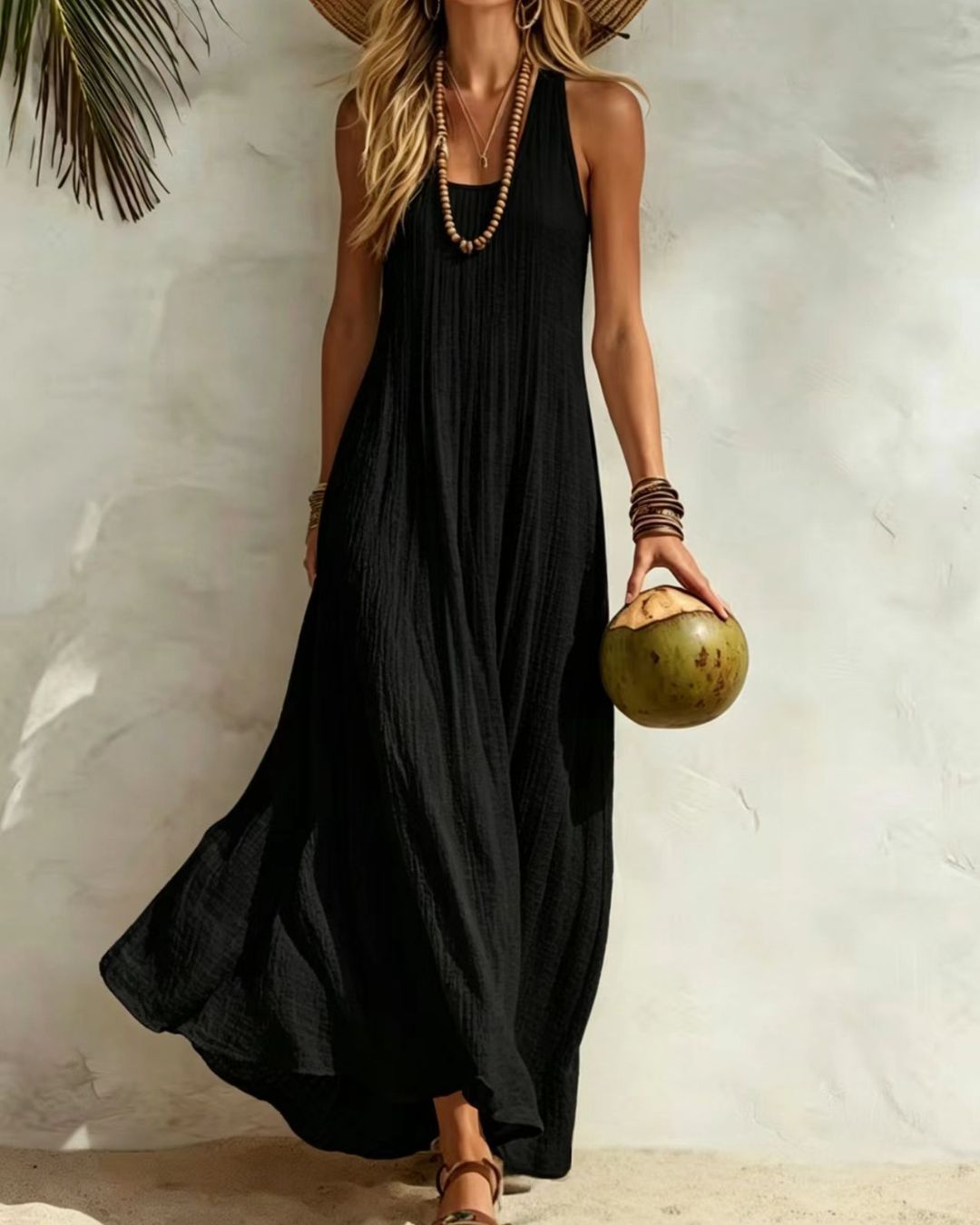 Curvvvy™ Bohemian Sleeveless U Neck Maxi Dress