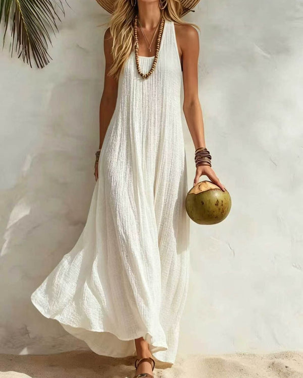 Curvvvy™ Bohemian Sleeveless U Neck Maxi Dress