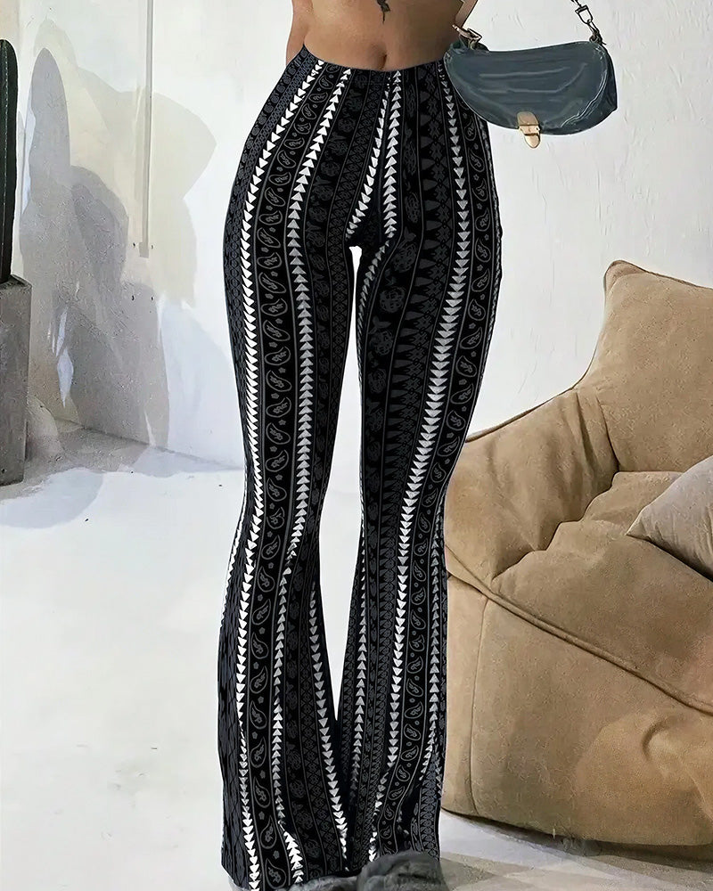 Curvvvy™ Pantaloni Yoga Svasati Vita Alta Boho Paisley