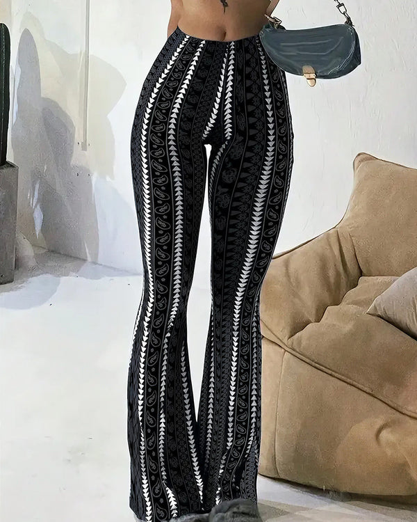 Curvvvy™ Pantaloni Yoga Svasati Vita Alta Boho Paisley