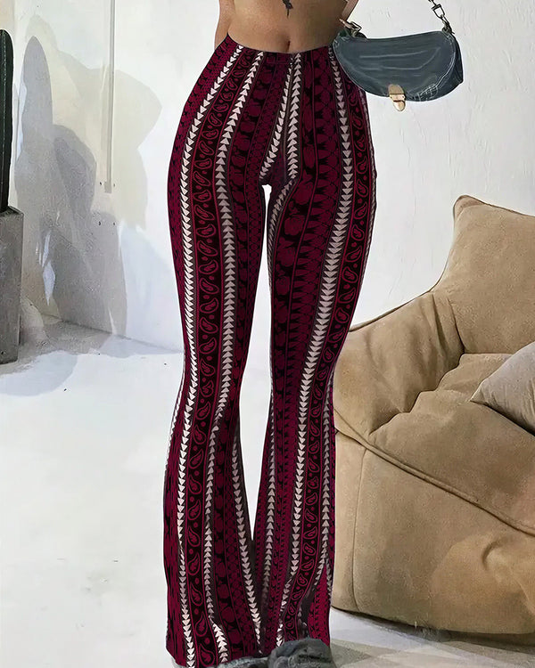 Curvvvy™ Pantaloni Yoga Svasati Vita Alta Boho Paisley