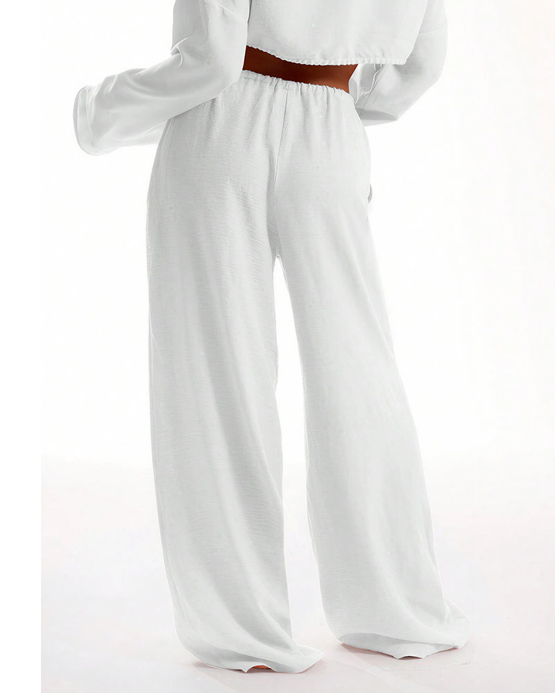 Curvvvy™ Casual Wide Leg Sweatpants Drawstring Lounge Pants